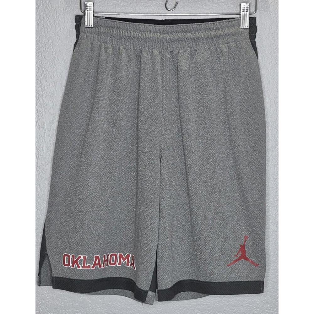 Jordan Oklahoma Sooners Youth Small Dri-Fit Shorts Gray Jumpman NCAA